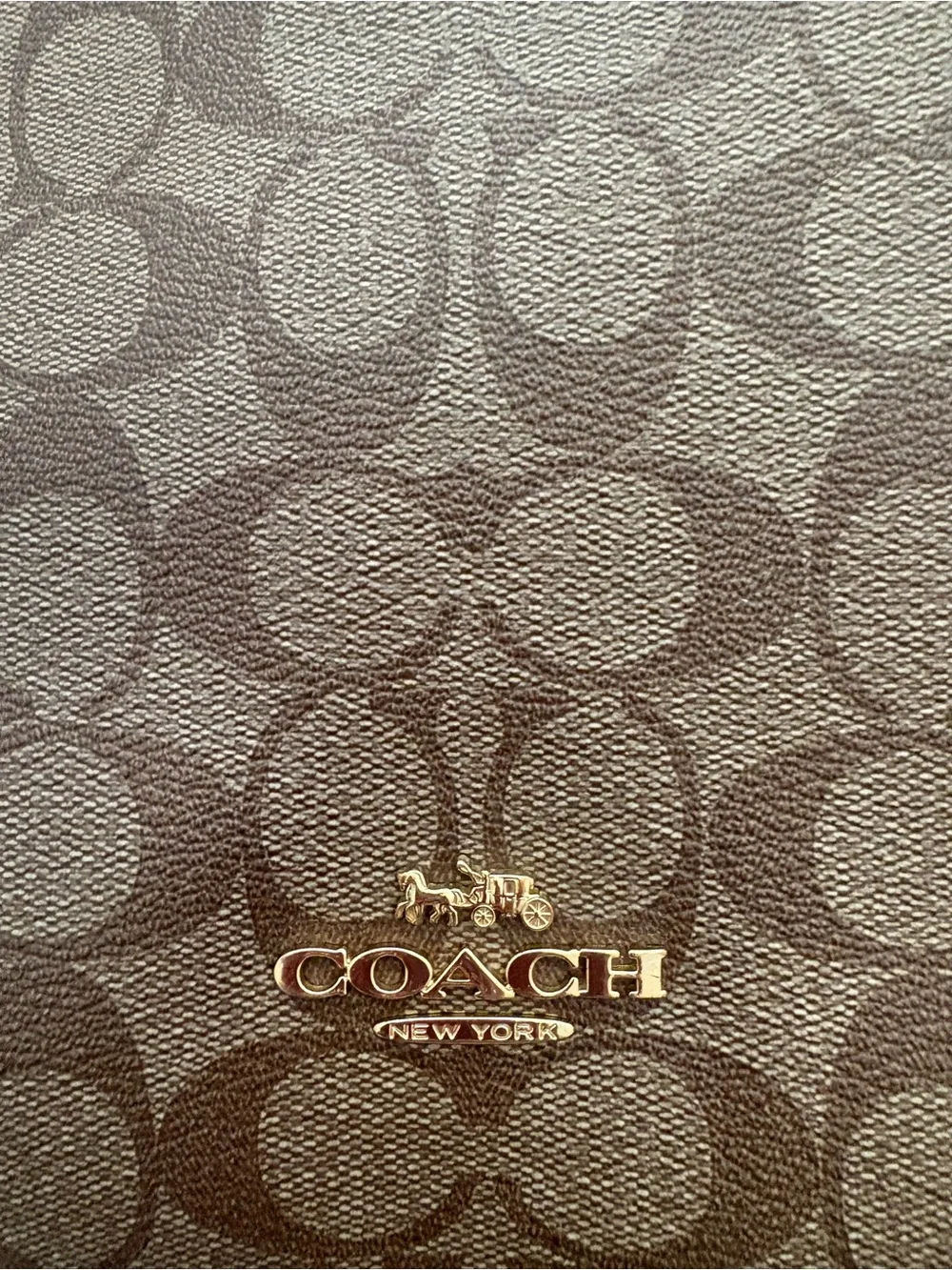 Coach Brown Signature Canvas Shoulder Bag with double Braided adjustable Strap
